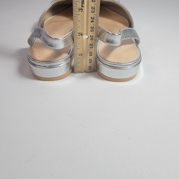Berness Women's Silver Penee Pointy Toe Slingback Silver Flats Size 7 - Picture 6 of 12